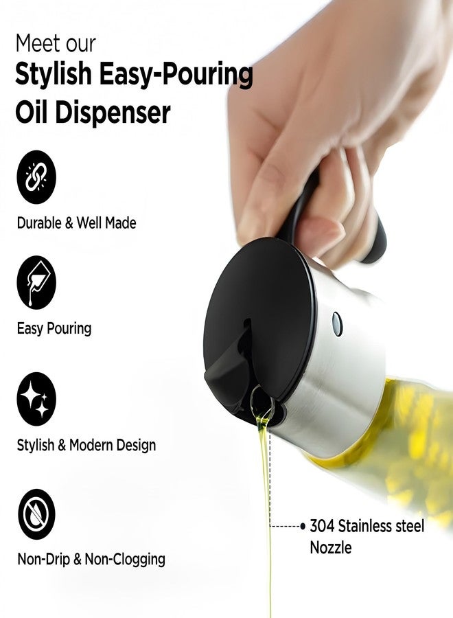 The Better Home موزع زيت زجاجي من ذا بيتر هوم سعة 500 مل | زجاجة من زجاج البوروسيليكات مع صنبور من الفولاذ المقاوم للصدأ | مانع للتسرب، سهل الإمساك | لزيوت الطبخ والخل - Image 2